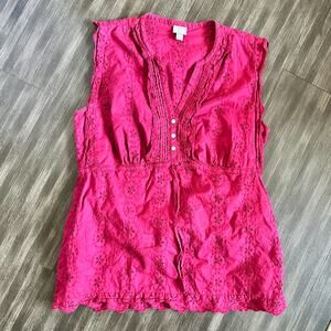Pink Maroon Converse Embroidered Tank Shirt Size Large